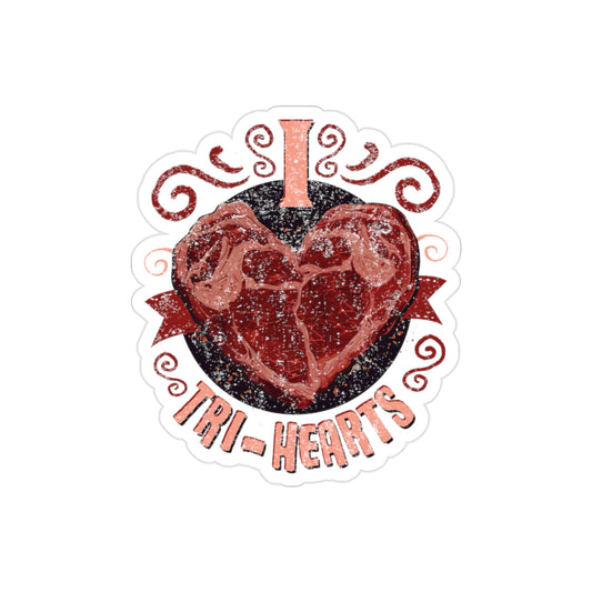 Tri-Hearts Transparent Outdoor Sticker